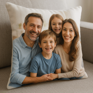 Satin photo pillow { Square }