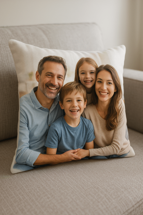 Satin photo pillow { Square }